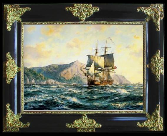 framed  unknow artist Seascape, boats, ships and warships. 47, Ta119